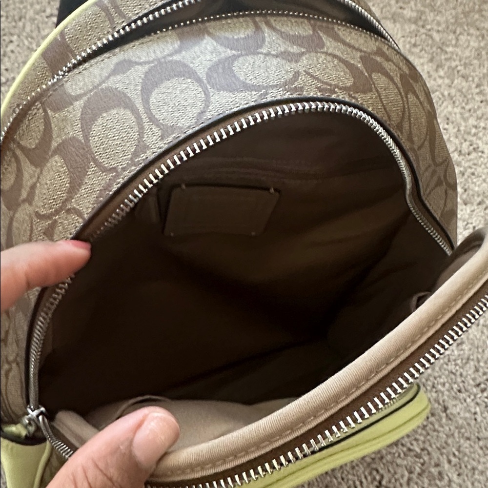 Coach Signature Brown and Yellow Backpack with Wallet - Picture 4 of 5